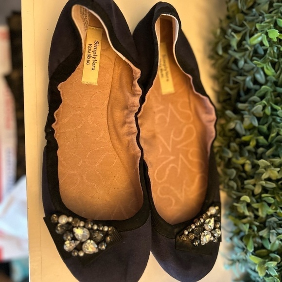 Simply Vera VALA Jeweled Faux Suede
Ballet Flats Navy With Box Size 8 1/2 - Picture 1 of 7